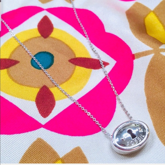 Fossil Sterling Silver Keyhole Necklace - Picture 7 of 7